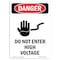 Signmission Safety Sign, OSHA Danger, 5" Height, Do Not Enter High Voltage, Portrait OS-DS-D-35-V-1148 - alternate 1